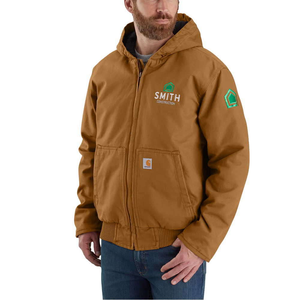 Loose Fit Washed Duck Insulated Active Jacket - BRN-Carhartt Brown | Carhartt 104050 - Image 7