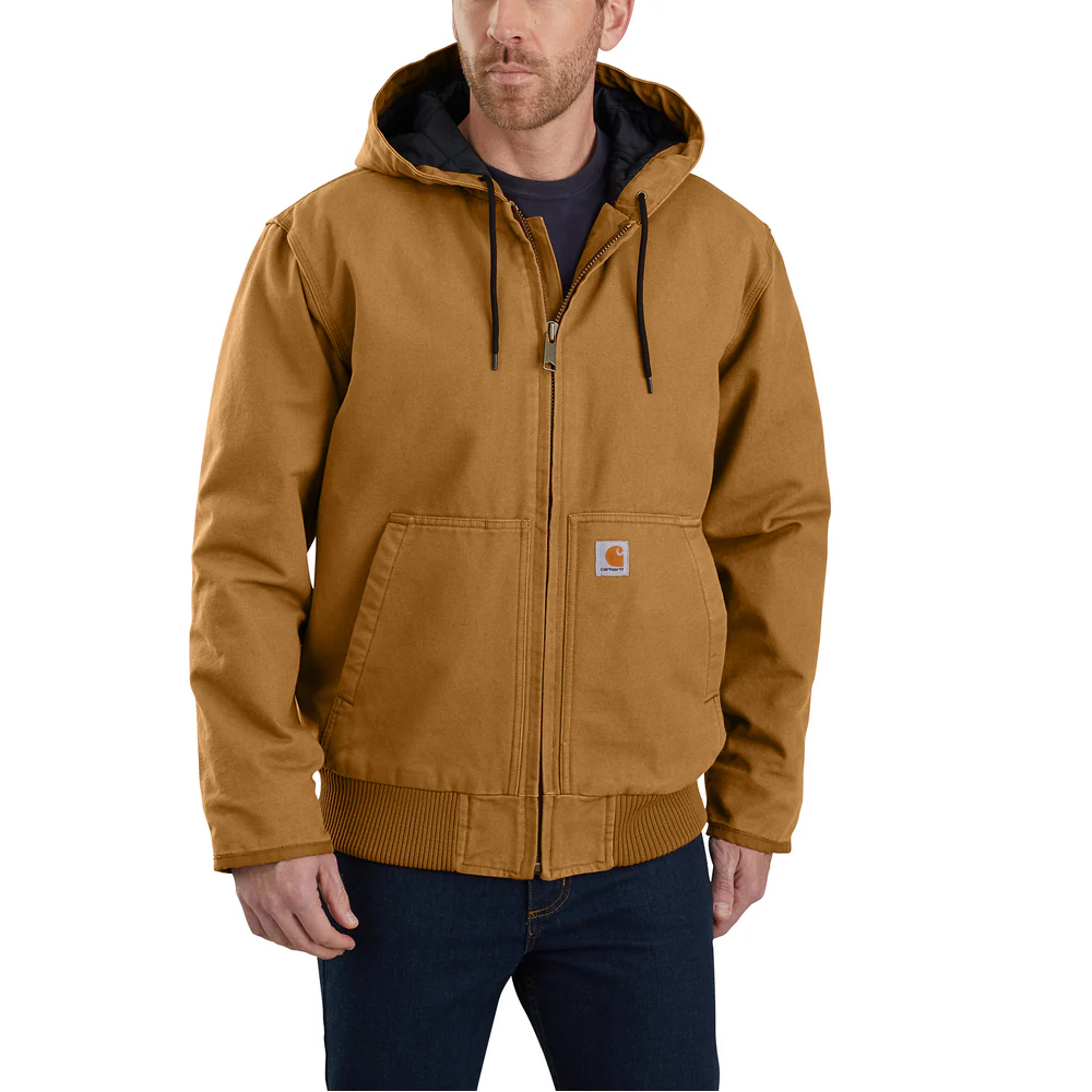 Loose Fit Washed Duck Insulated Active Jacket - BRN-Carhartt Brown | Carhartt 104050 - Image 9