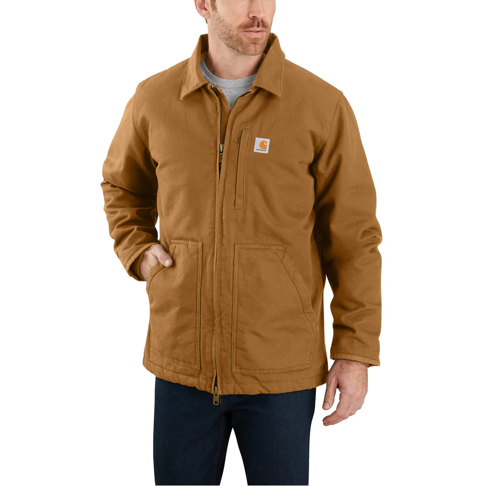 Loose Fit Washed Duck Sherpa-Lined Coat - BRN-Carhartt Brown | Carhartt 104293