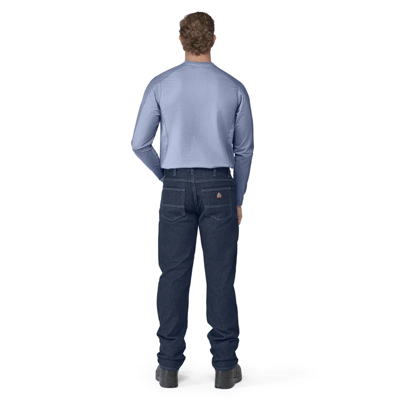 Men's Flex Knit Henley - LB-Light Blue | Bulwark STL2 - Image 8