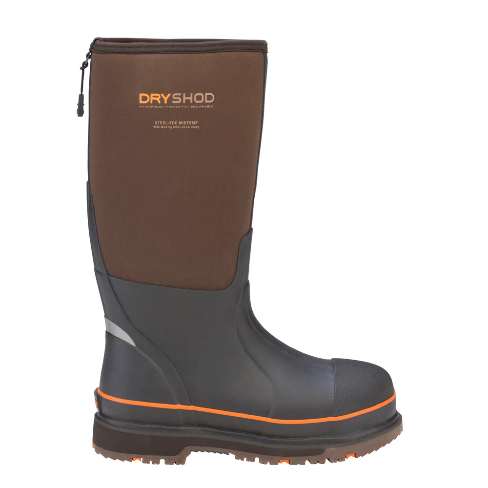 MEN'S STEEL TOE MID TEMP BOOT - BR-Brown & Orange | Dryshod STTUHBR