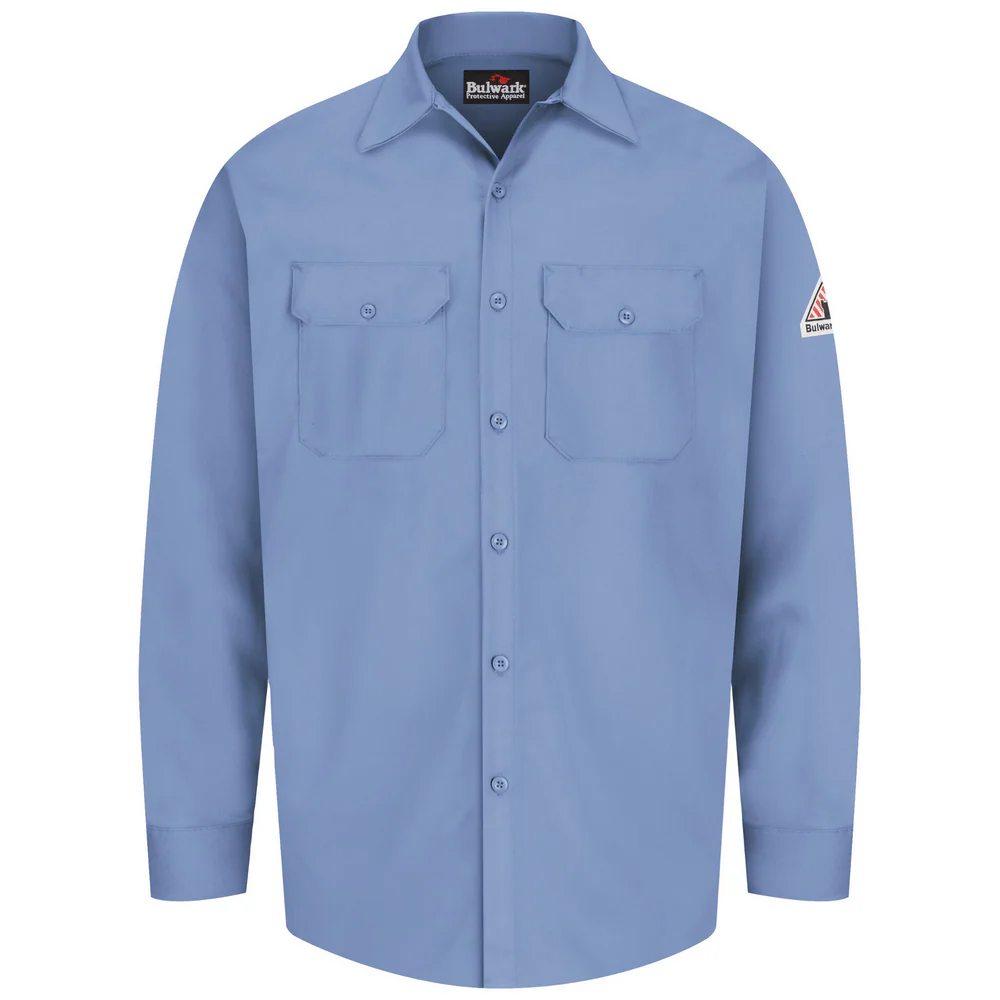 MIDWEIGHT EXCEL FR WORK SHIRT - LB-Light Blue | Bulwark SEW2
