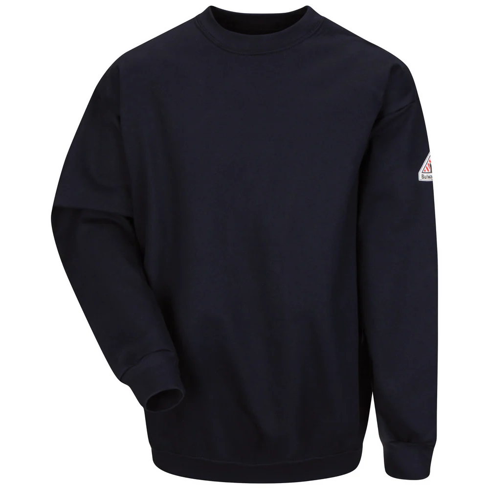 MIDWEIGHT FR CREWNECK PULLOVER SWEATSHIRT - NV-Navy | Bulwark SEC2