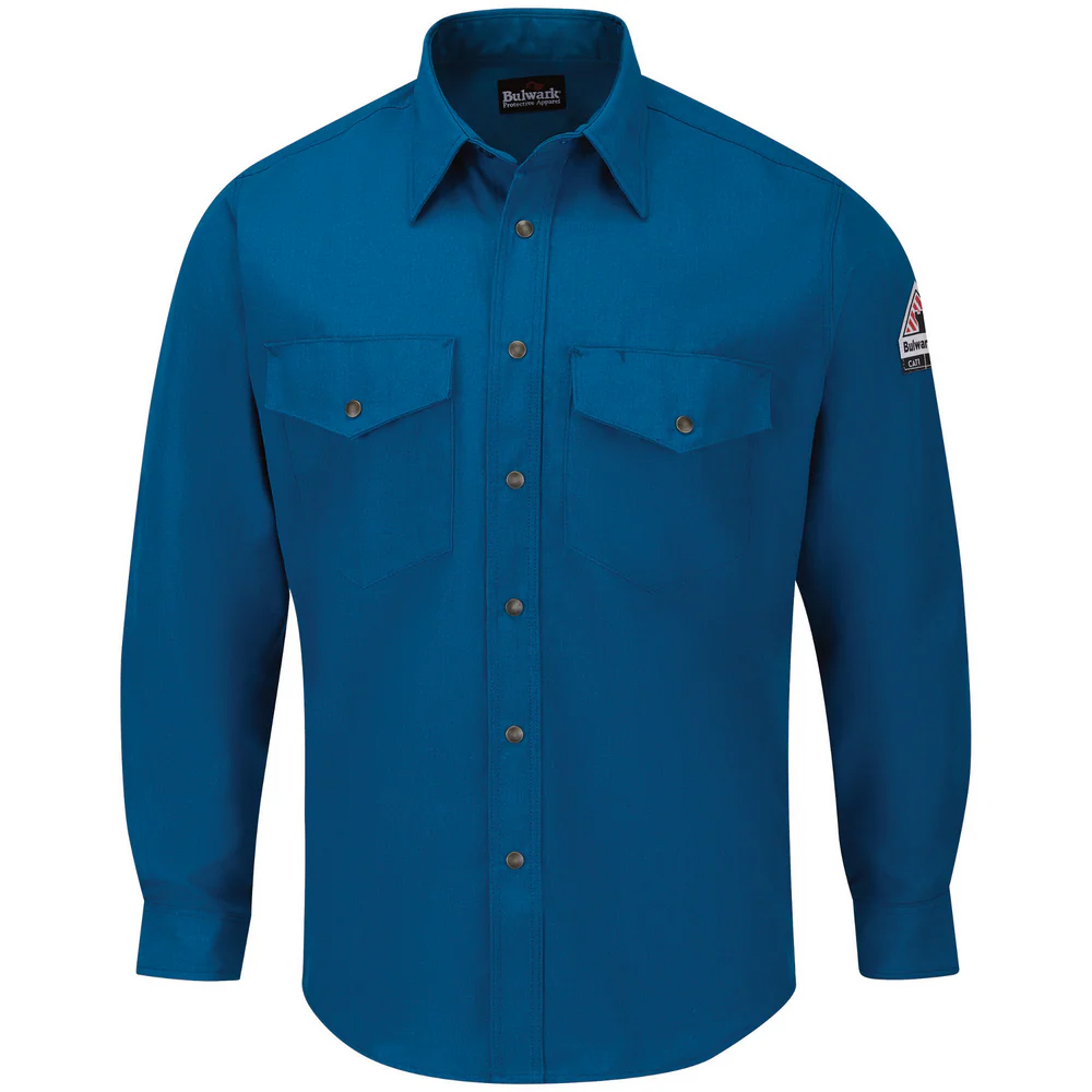 MIDWEIGHT FR NOMEX SNAP-FRONT SHIRT - RB-Royal Blue | Bulwark SNS6