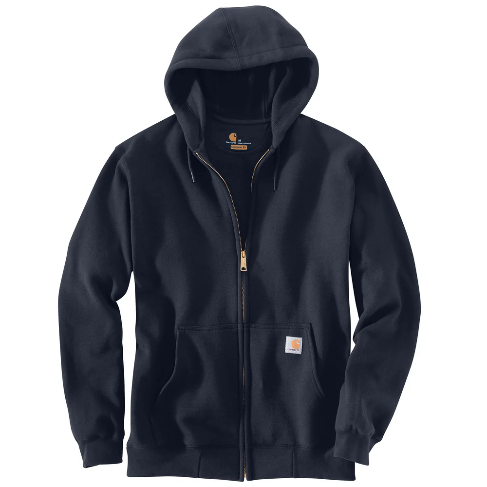 MIDWEIGHT HOODED ZIP FRONT SWEATSHIRT - 472-New Navy | Carhartt K122 - Image 2