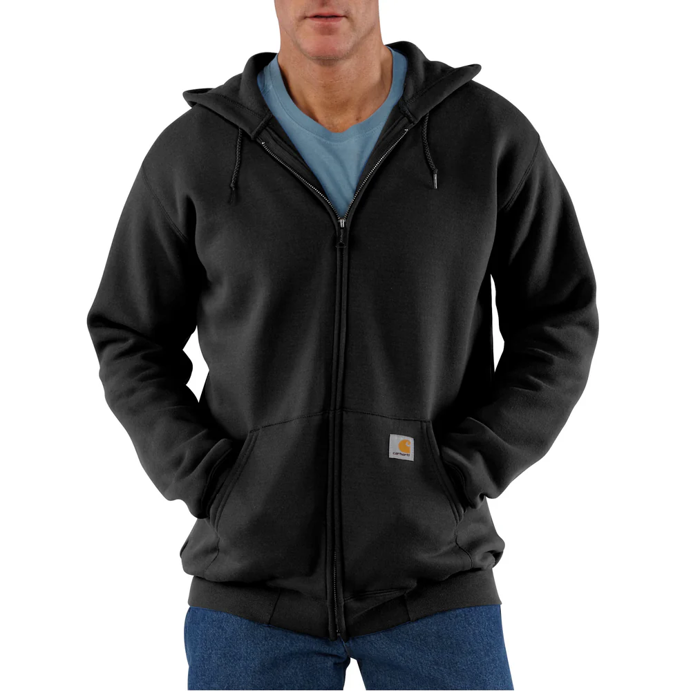 MIDWEIGHT HOODED ZIP FRONT SWEATSHIRT - BLK-Black | Carhartt K122
