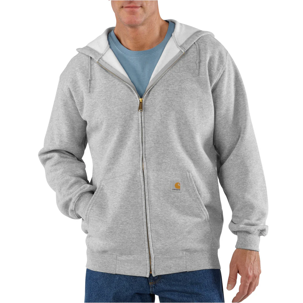 MIDWEIGHT HOODED ZIP FRONT SWEATSHIRT - HGY-Heather Gray | Carhartt K122