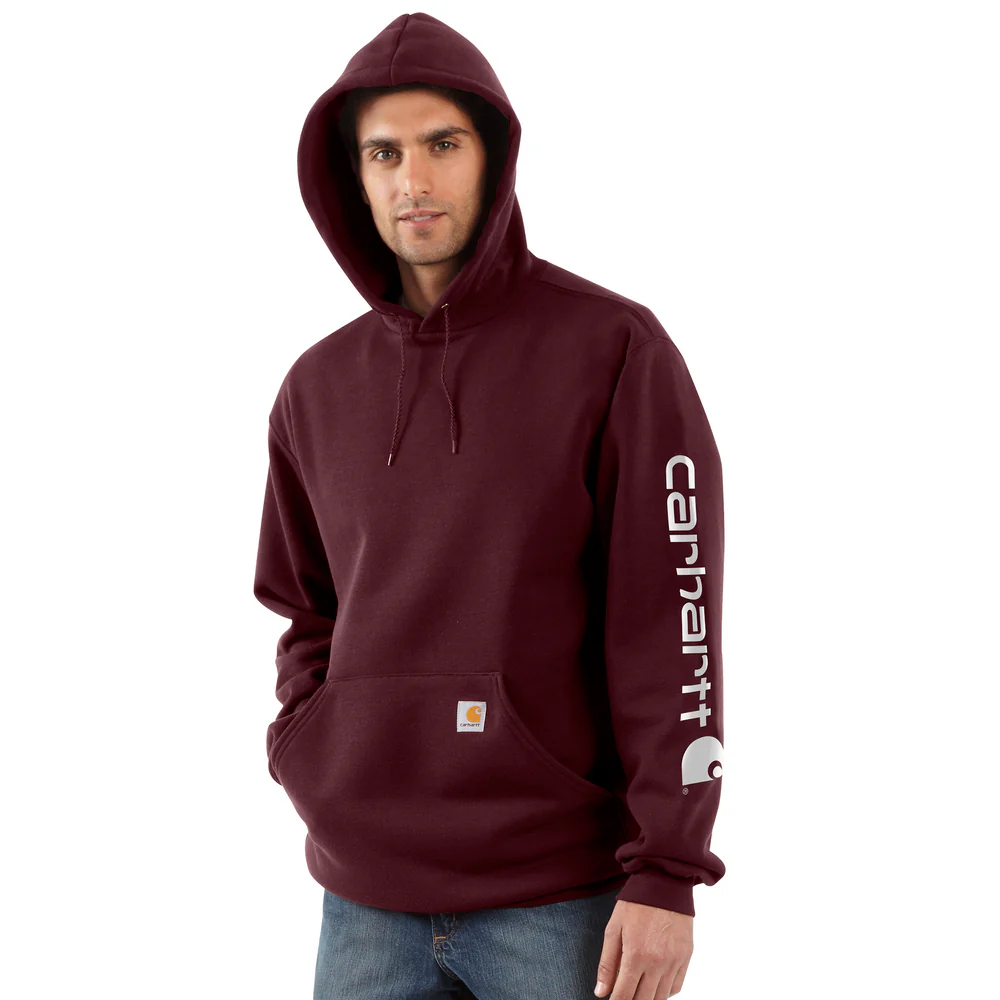 MIDWEIGHT SIGNATURE SLEEVE LOGO HOODED SWEATSHIRT - PRT-Port | Carhartt K288 - Image 2
