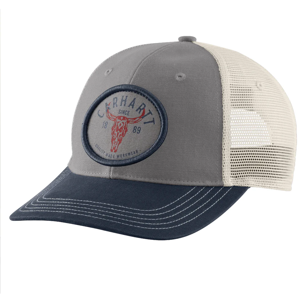 Montana Canvas Mesh-Back Longhorn Patch Cap - APH-Asphalt | Carhartt 106343 - Image 2