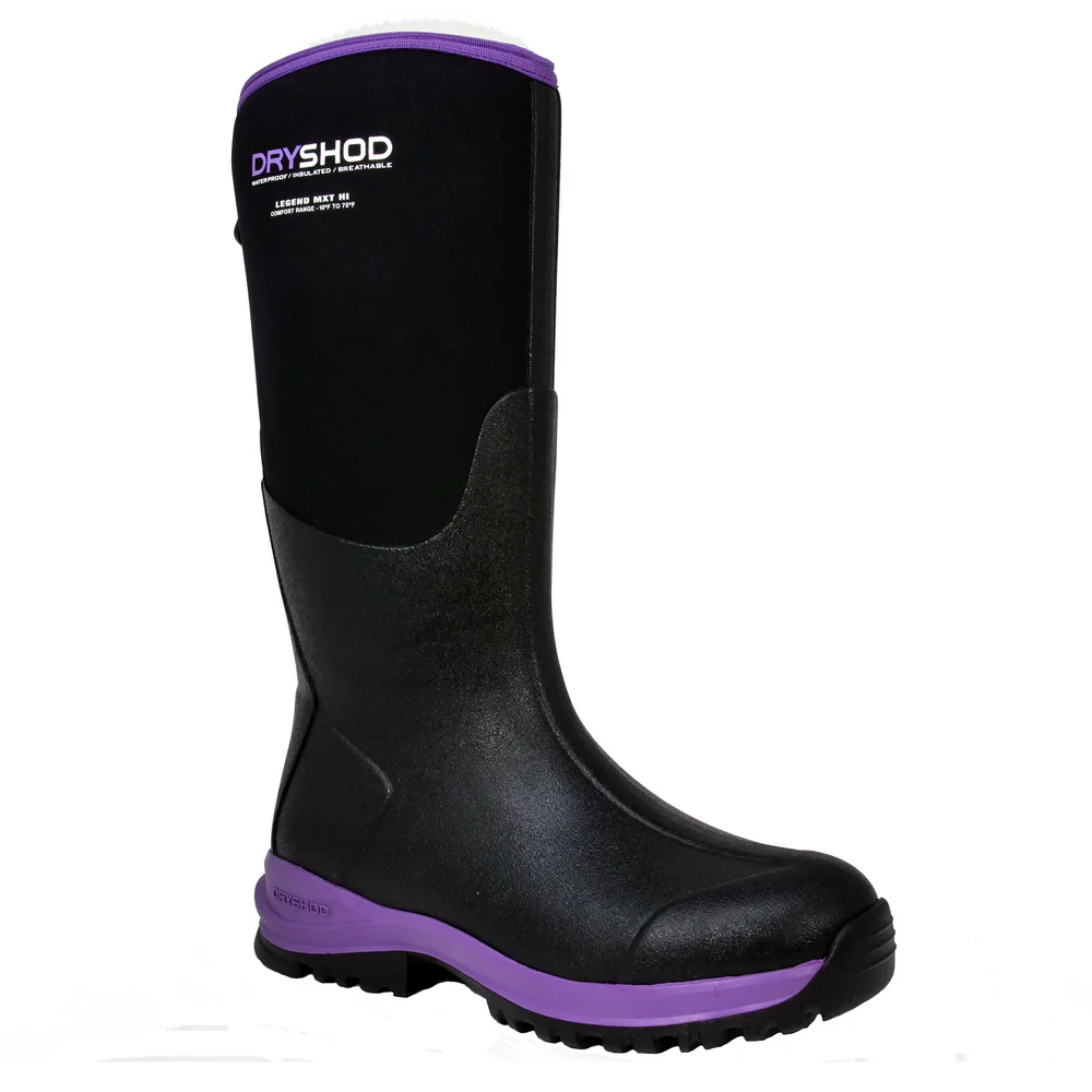 MXT LEGEND ADVENTURE BOOTS - BKPP-Black & Purple | Dryshod LGXWHBKPP