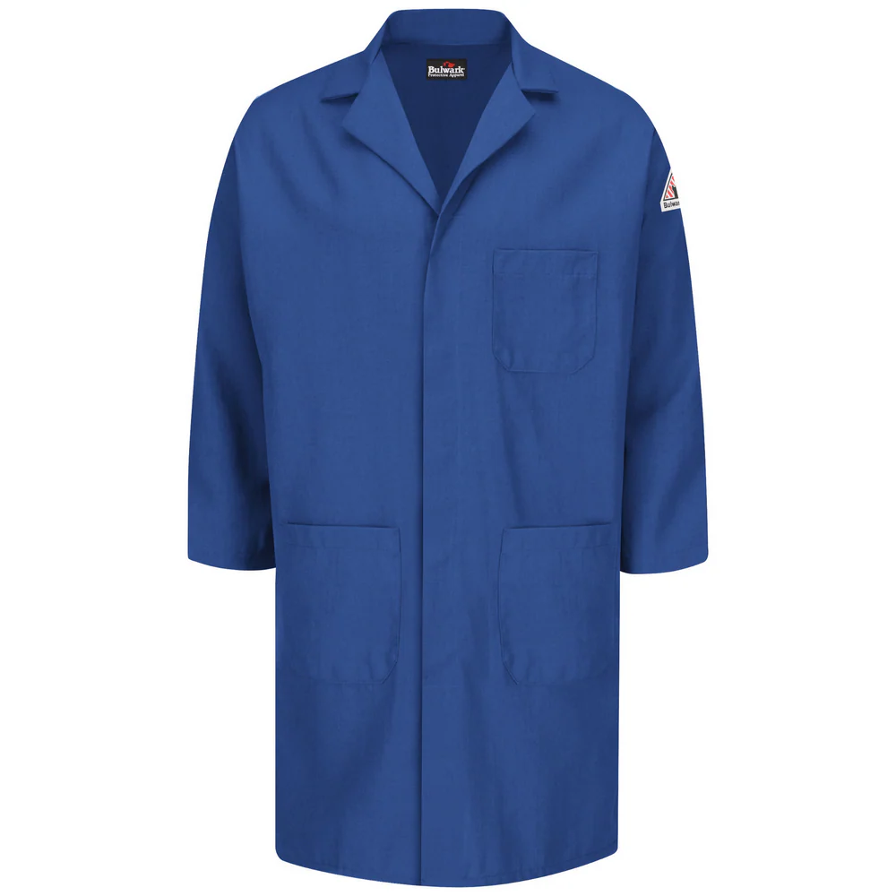 NOMEX FR CONCEALED SNAP-FRONT LAB COAT - RB-Royal Blue | Bulwark KNL6