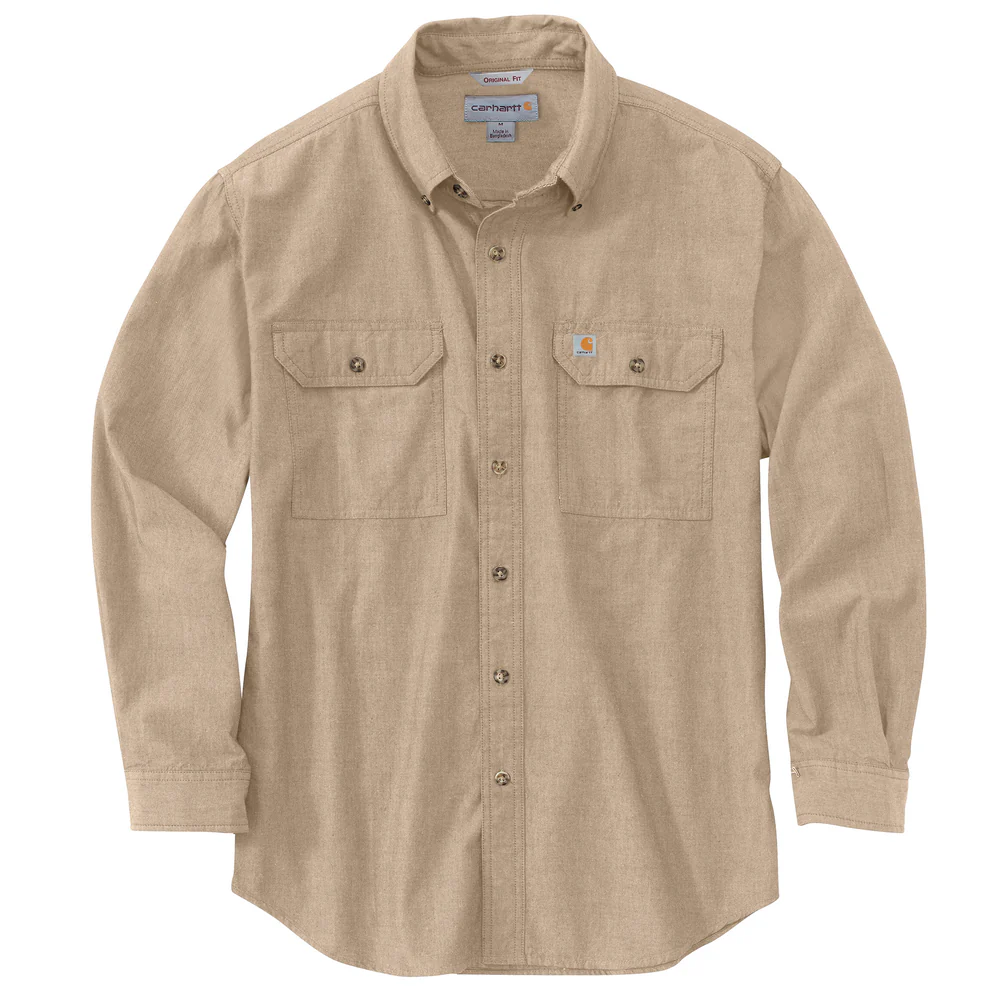 ORIGINAL FIT LONG SLEEVE SHIRT - 256-Dark Tan Chambray | Carhartt 104368 - Image 2