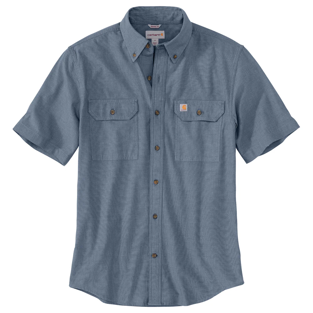 ORIGINAL FIT SHORT SLEEVE SHIRT - 499-Denim Blue Chambray | Carhartt 104369 - Image 2