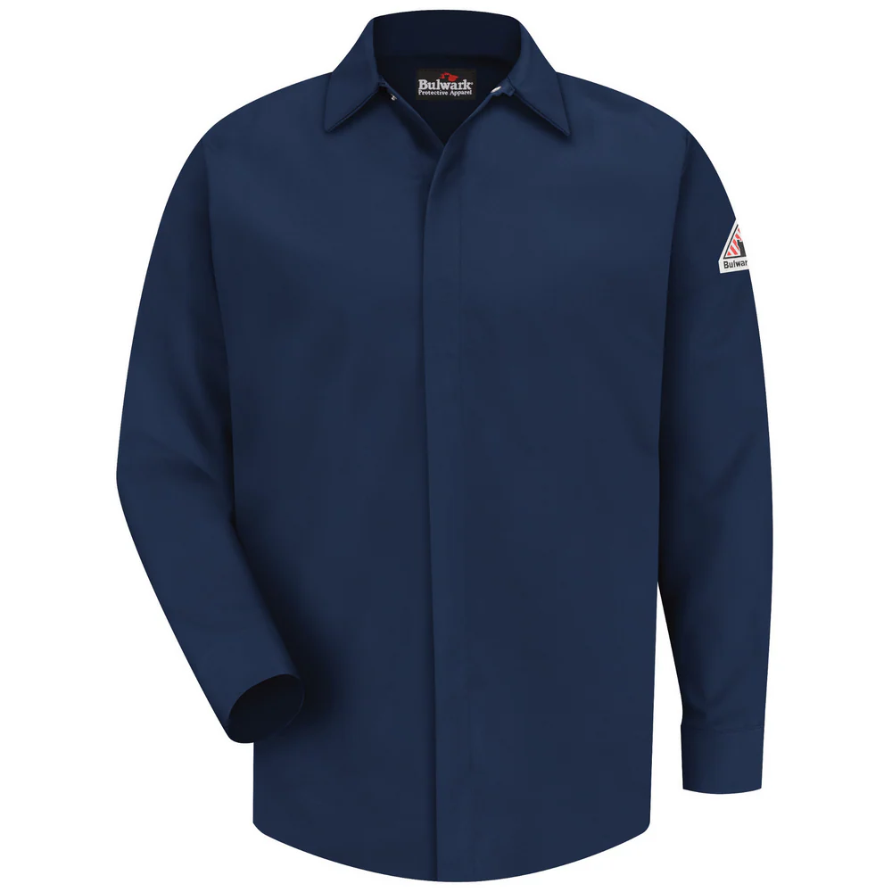 POCKETLESS CONCEALED-GRIPPER FR WORK SHIRT - NV-Navy | Bulwark SMS2