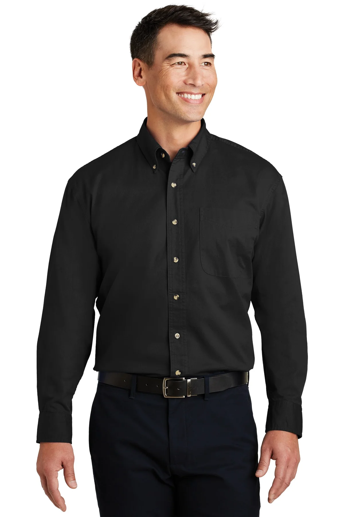 Port Authority® Long Sleeve Twill Shirt - Black | S600T