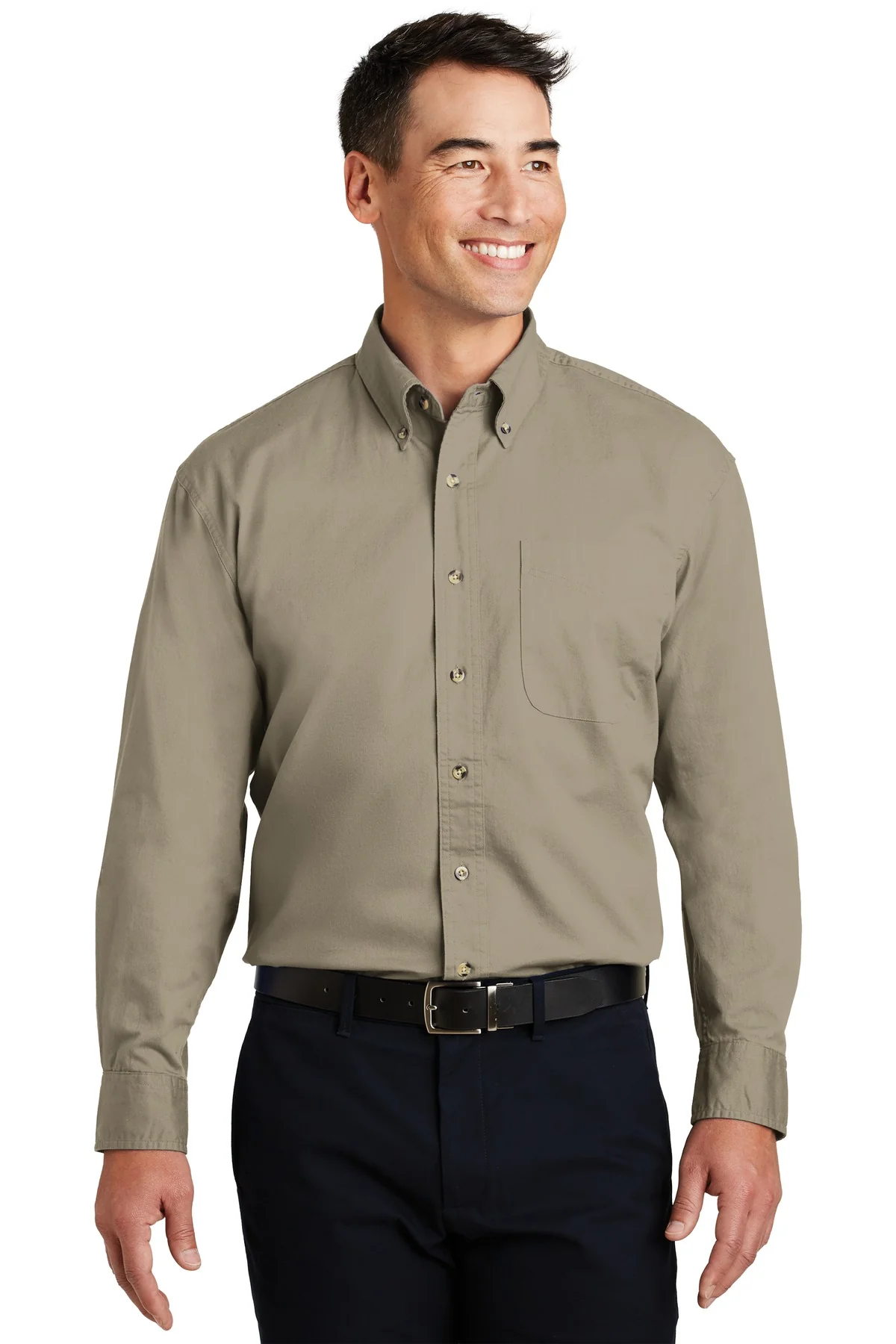 Port Authority® Long Sleeve Twill Shirt - Khaki | S600T