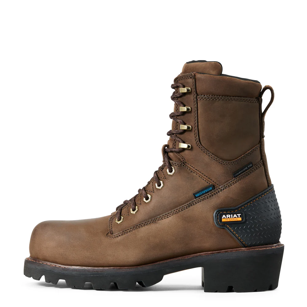 POWERLINE 8-INCH COMPOSITE TOE WATERPROOF BOOT - 200-Brown | Ariat 10018566 - Image 2