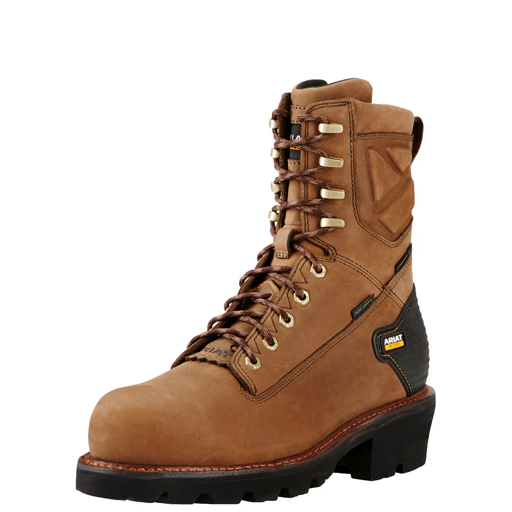 POWERLINE 8-INCH COMPOSITE TOE WATERPROOF INSULATED BOOT - 200-Brown | Ariat 10018567