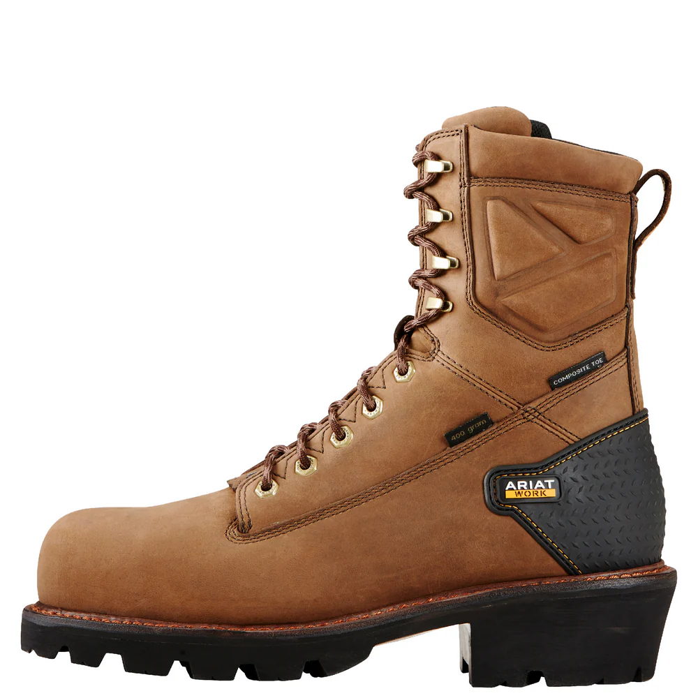 POWERLINE 8-INCH COMPOSITE TOE WATERPROOF INSULATED BOOT - 200-Brown | Ariat 10018567 - Image 2