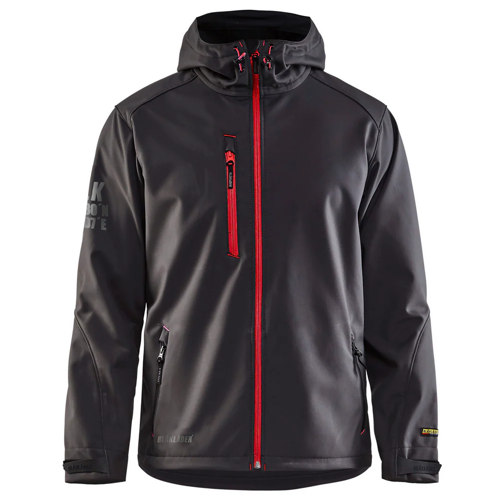 PRO SOFTSHELL JACKET - 9756-Dark Grey/Red | Blaklader 49392517
