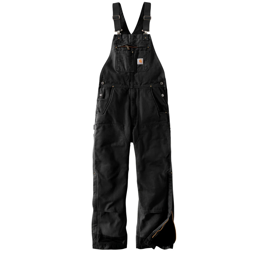 QUILT LINED WASHED DUCK BIB OVERALLS - BLK-Black | Carhartt 104031 - Image 2