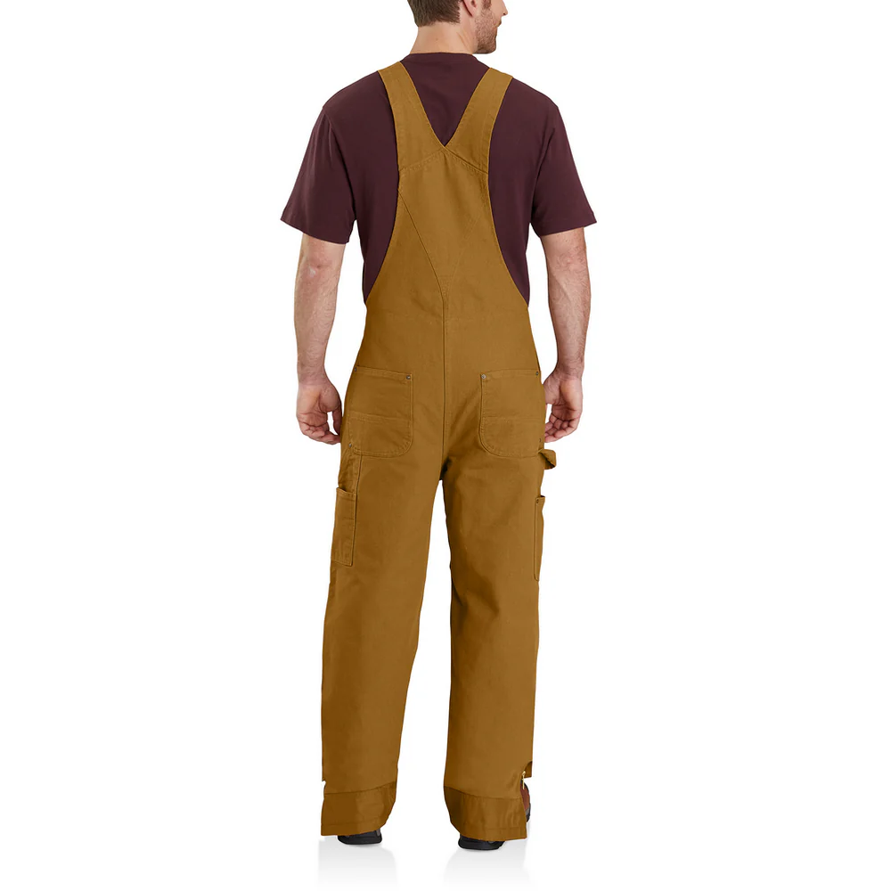 QUILT LINED WASHED DUCK BIB OVERALLS - BRN-Carhartt Brown | Carhartt 104031 - Image 3