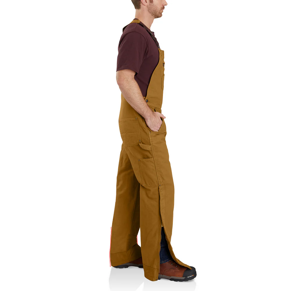 QUILT LINED WASHED DUCK BIB OVERALLS - BRN-Carhartt Brown | Carhartt 104031 - Image 6