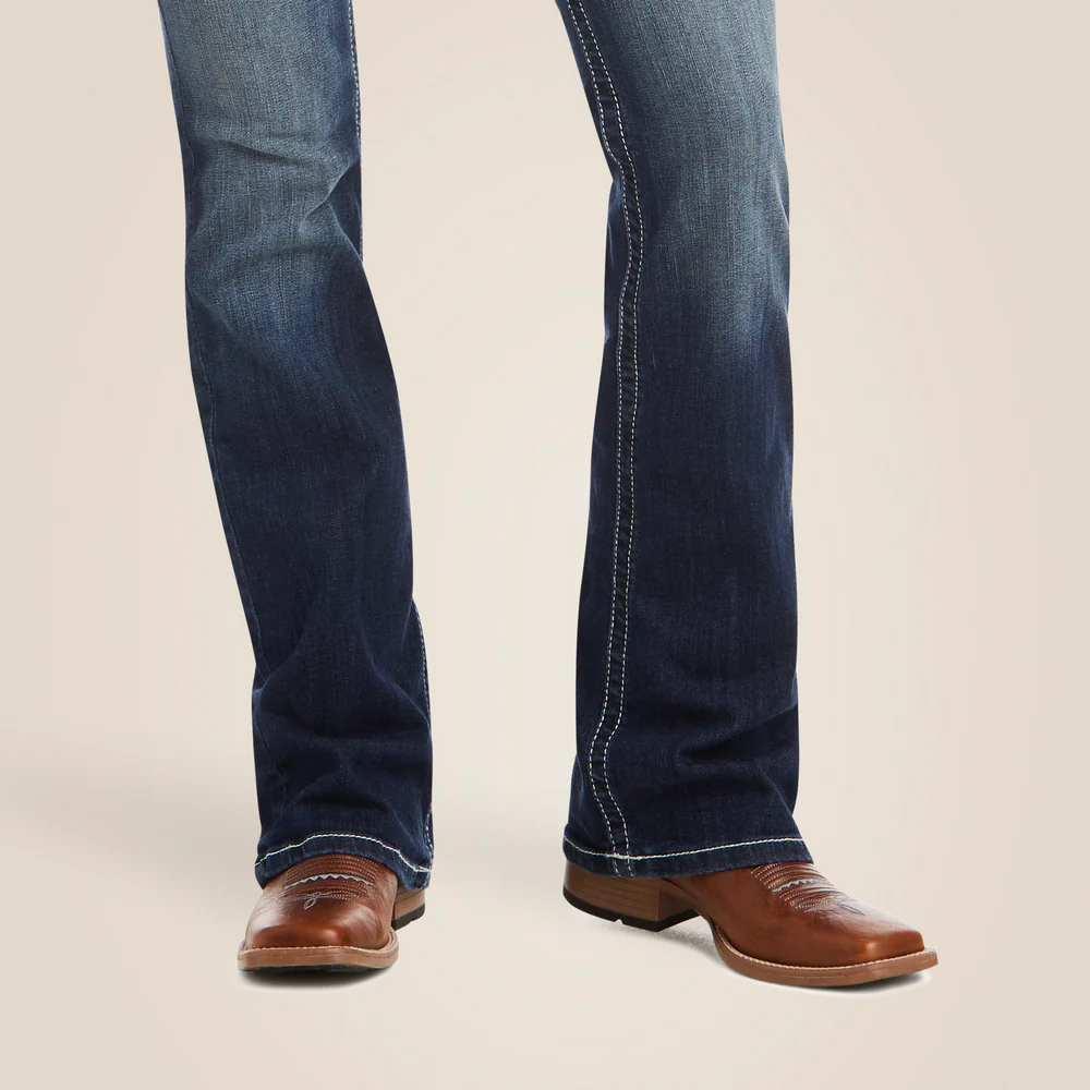 R.E.A.L. Mid Rise Entwined Boot Cut Jean - 400-Marine | Ariat 10017510 - Image 3