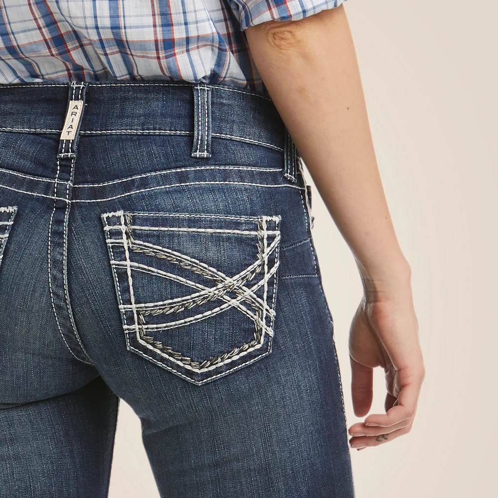 R.E.A.L. Mid Rise Entwined Boot Cut Jean - 400-Marine | Ariat 10017510 - Image 5