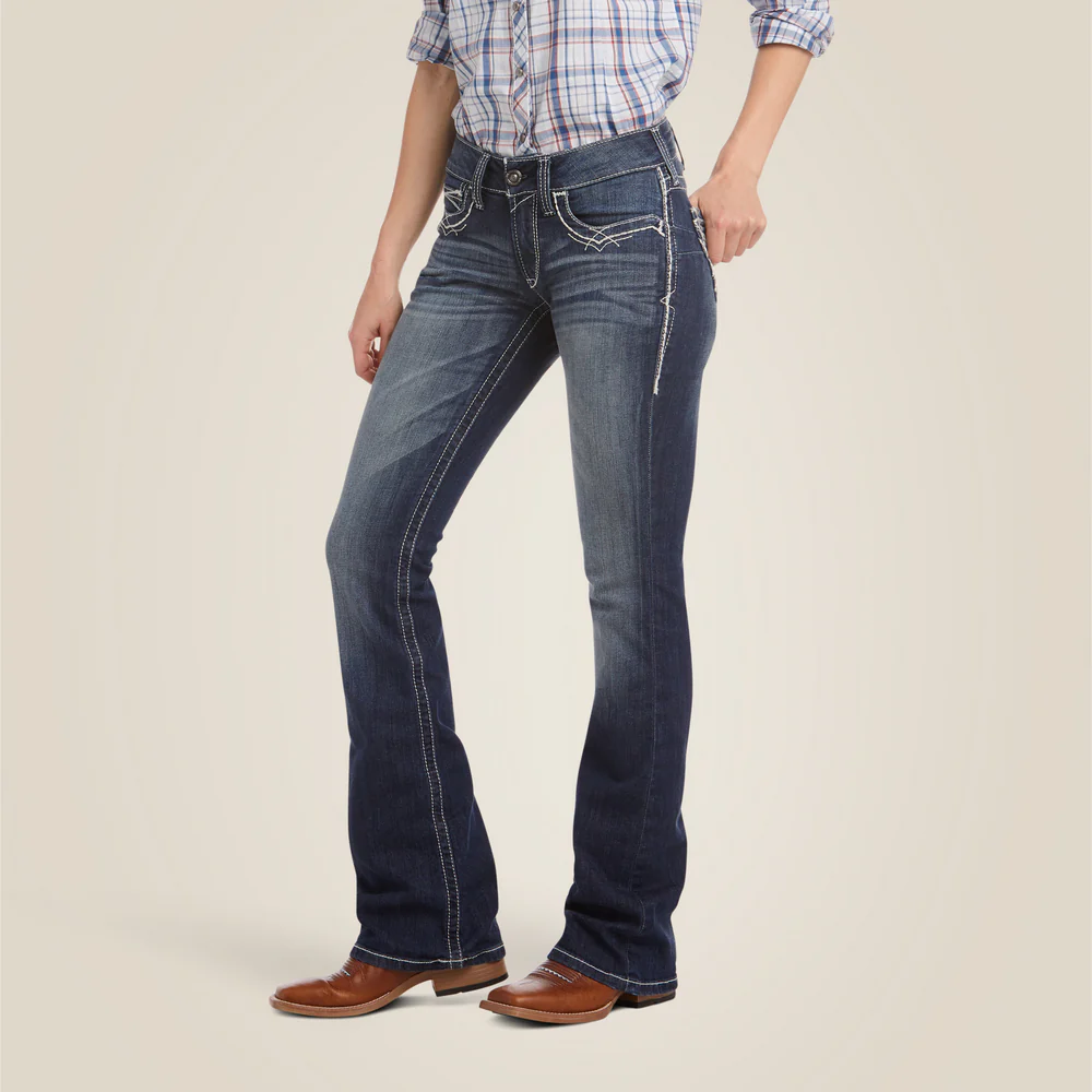 R.E.A.L. Mid Rise Entwined Boot Cut Jean - 400-Marine | Ariat 10017510 - Image 6