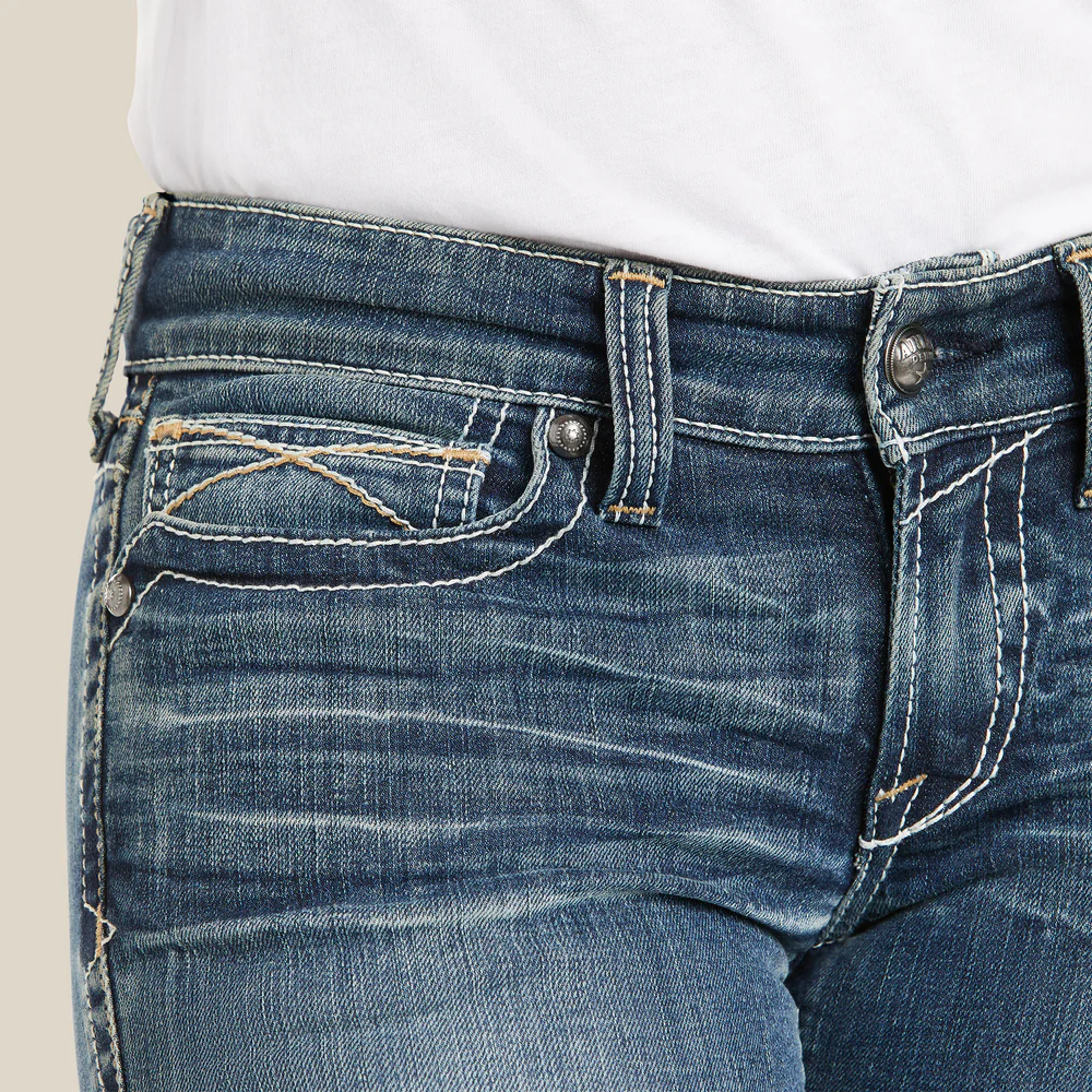 R.E.A.L. Mid Rise Whipstitch Boot Cut Jean - 400-Rainstorm | Ariat 10016202 - Image 2