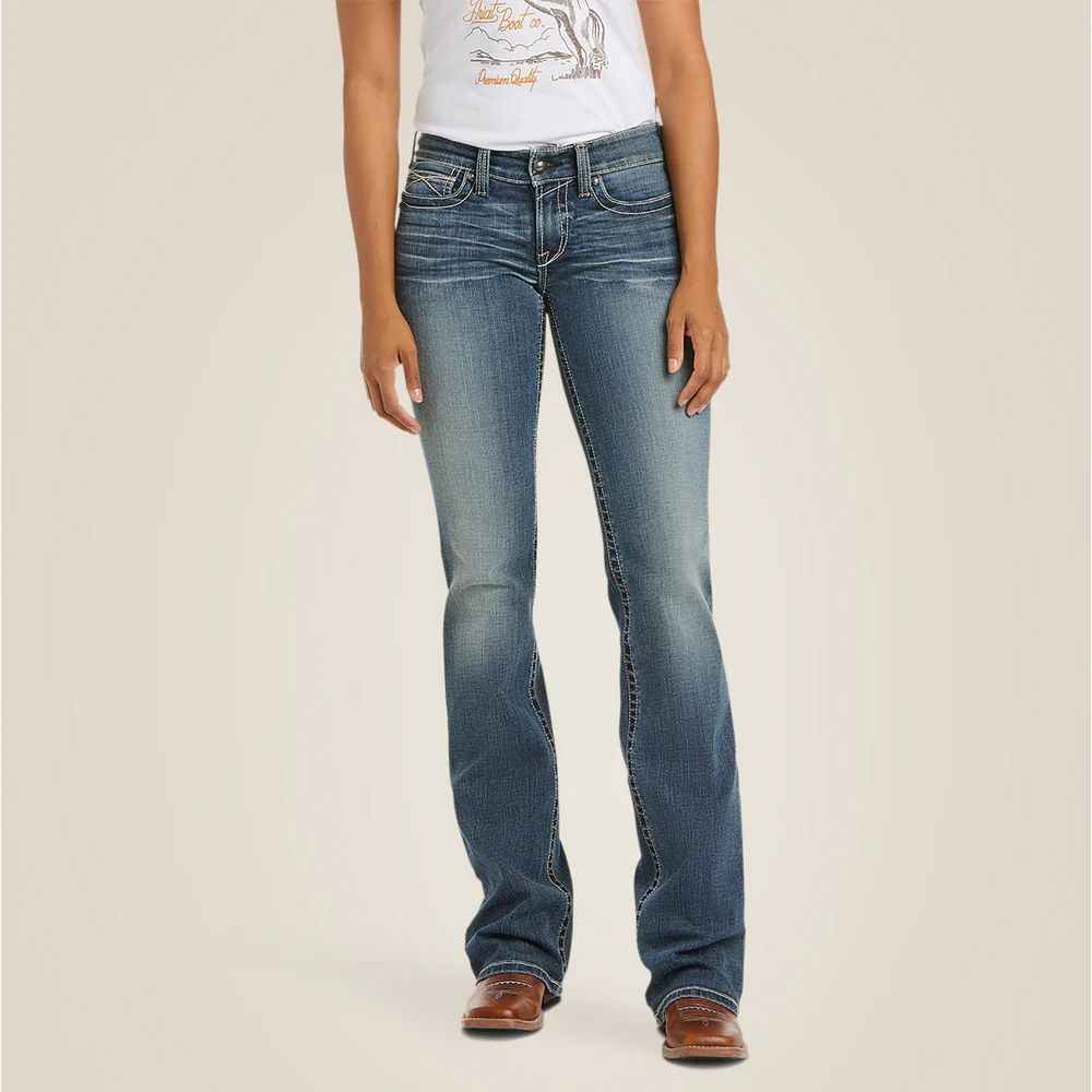 R.E.A.L. Mid Rise Whipstitch Boot Cut Jean - 400-Rainstorm | Ariat 10016202 - Image 5