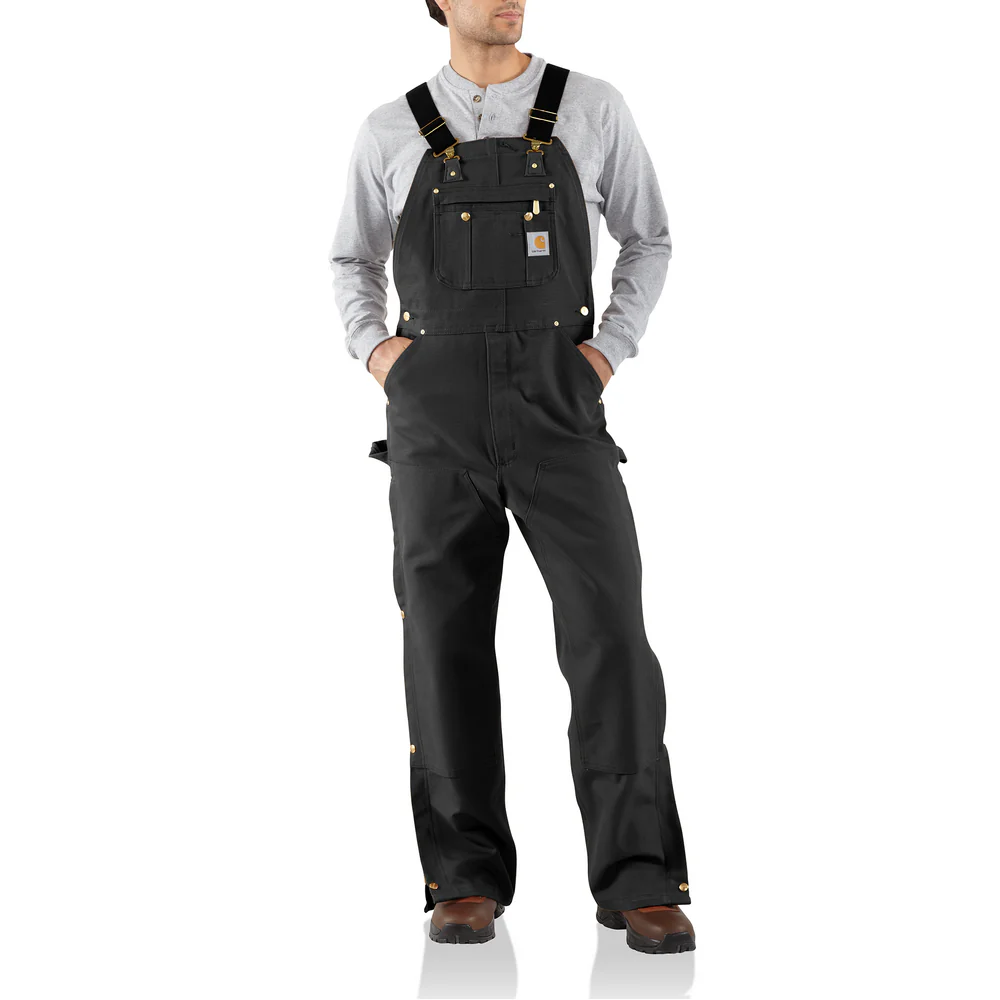 R37 Loose Fit Firm Duck Bib Overall - BLK-Black | Carhartt 106671 - Image 2