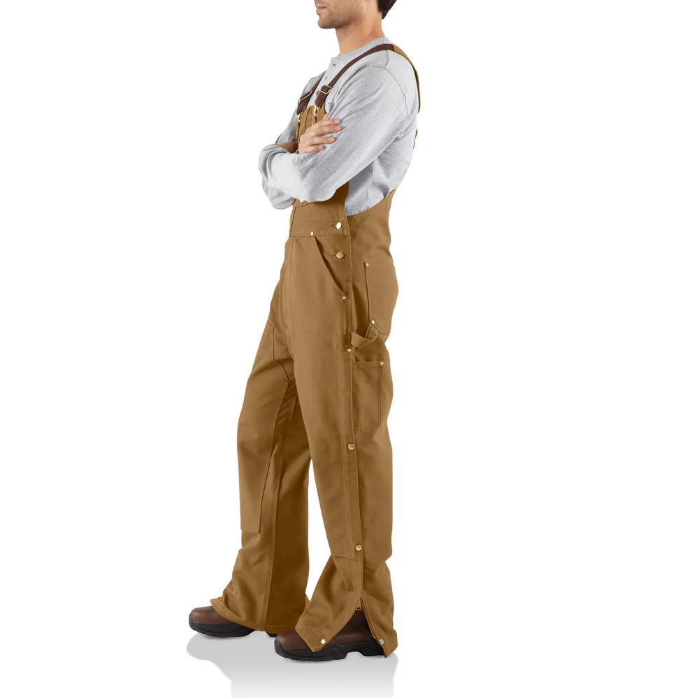 R37 Loose Fit Firm Duck Bib Overall - BRN-Carhartt Brown | Carhartt 106671 - Image 2
