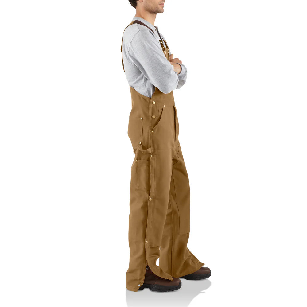 R37 Loose Fit Firm Duck Bib Overall - BRN-Carhartt Brown | Carhartt 106671 - Image 3