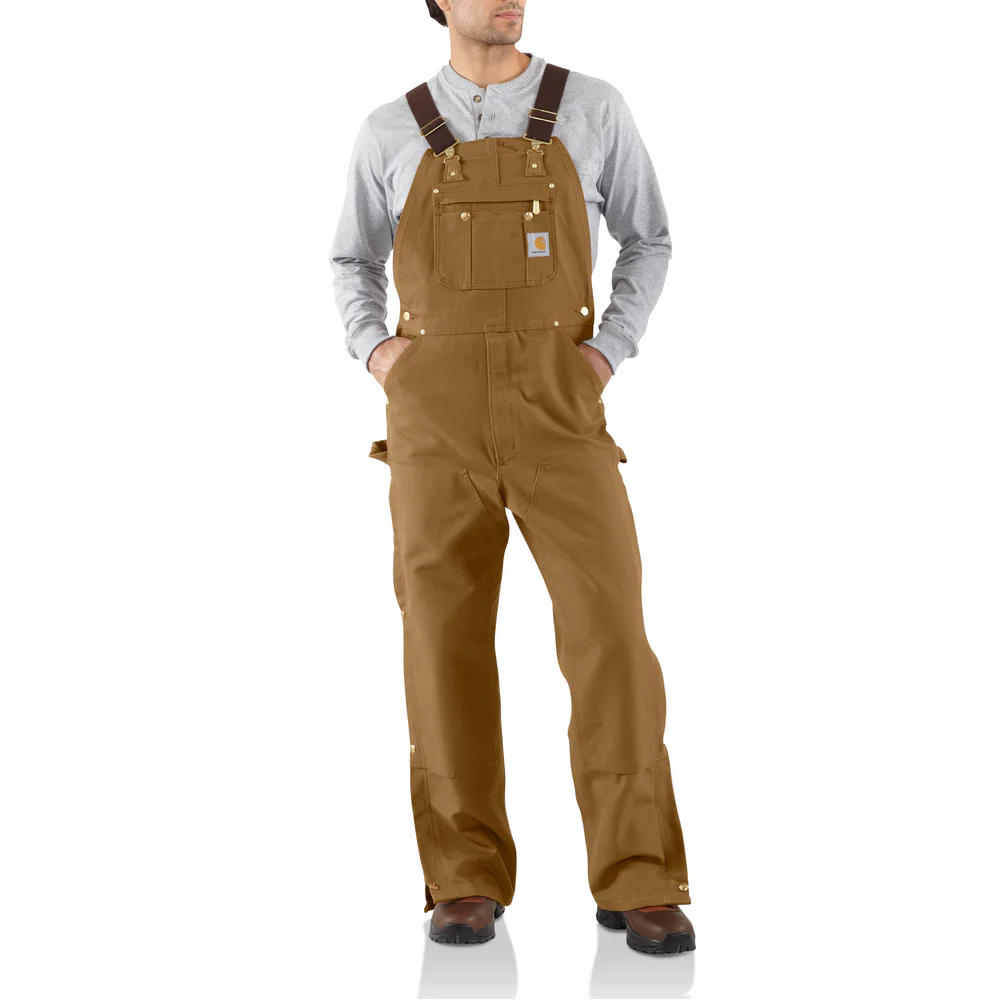 R37 Loose Fit Firm Duck Bib Overall - BRN-Carhartt Brown | Carhartt 106671 - Image 4