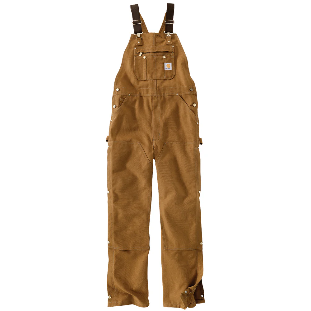 R37 Loose Fit Firm Duck Bib Overall - BRN-Carhartt Brown | Carhartt 106671 - Image 6
