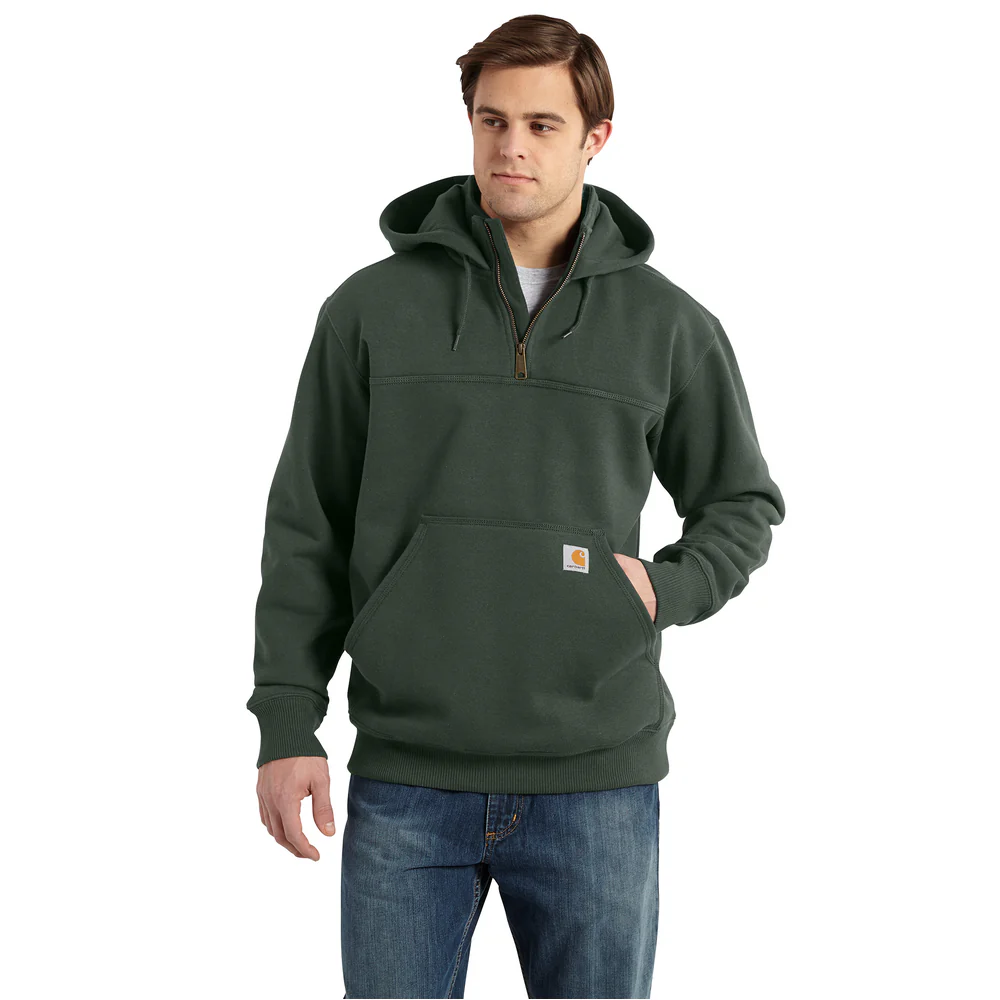 Rain Defender Loose Fit Heavyweight Quarter-Zip Sweatshirt - GI5-Forestry Green | Carhartt 100617 - Image 2