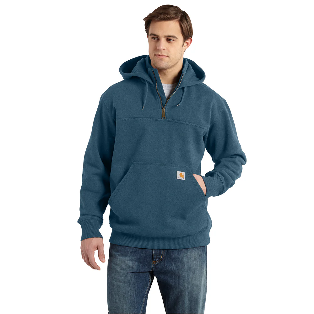 Rain Defender Loose Fit Heavyweight Quarter-Zip Sweatshirt - HK9-Storm Blue Heather | Carhartt 100617 - Image 2