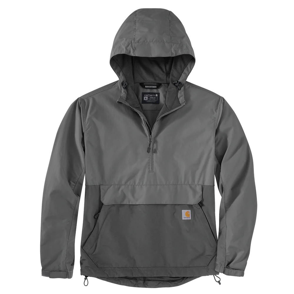 Rain Defender Loose Fit Lightweight Packable Anorak - EA7-Steel-Gravel | Carhartt 105749 - Image 2