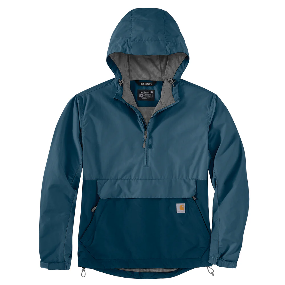 Rain Defender Loose Fit Lightweight Packable Anorak - HM8-Storm Blue-Dark Storm Blue | Carhartt 105749 - Image 2