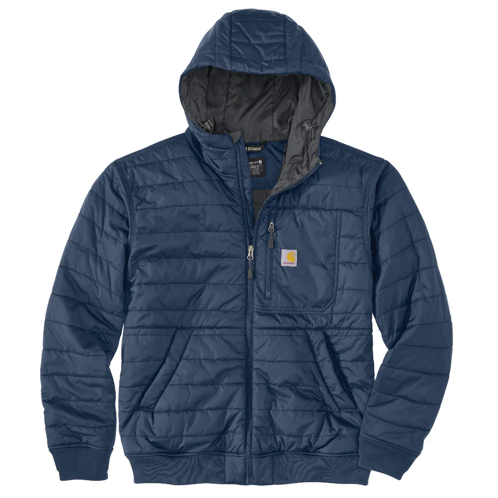 Rain Defender® Relaxed Fit Lightweight Insulated Hooded Jacket - DBL-Dark Blue | Carhartt 106543
