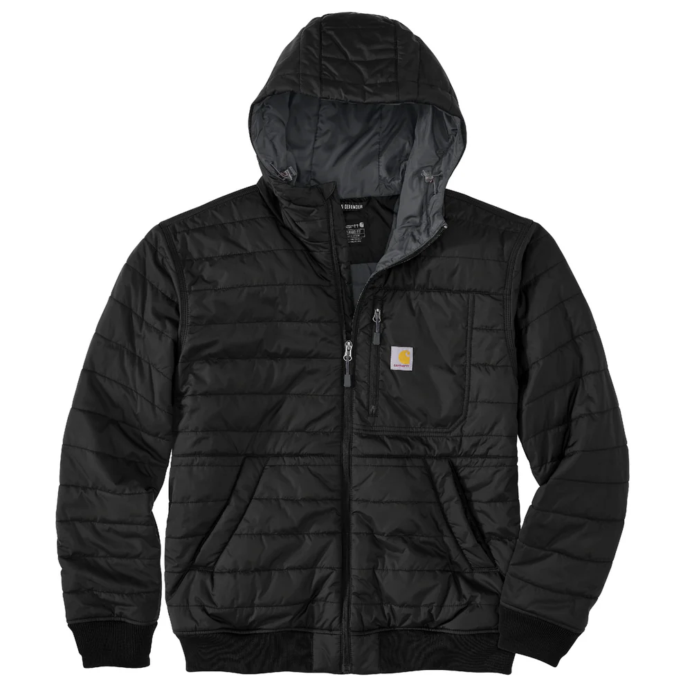 Rain Defender® Relaxed Fit Lightweight Insulated Hooded Jacket - N04-Black | Carhartt 106543
