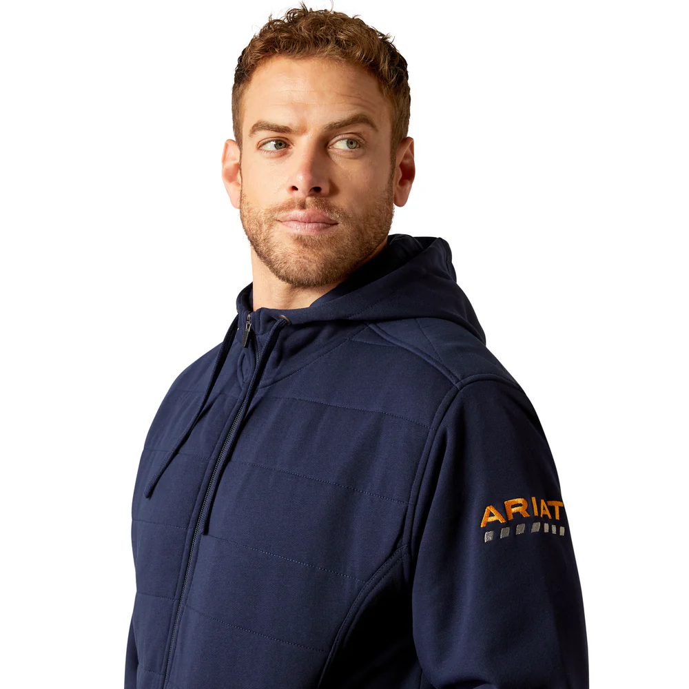 Rebar All-Weather Insulated Full Zip Hoodie - 410-Navy | Ariat 10053058 - Image 2