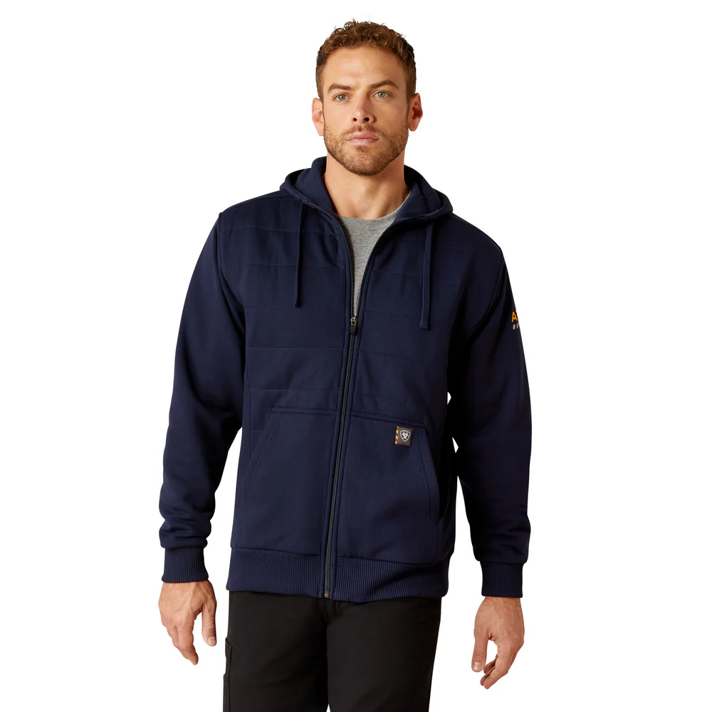 Rebar All-Weather Insulated Full Zip Hoodie - 410-Navy | Ariat 10053058 - Image 4