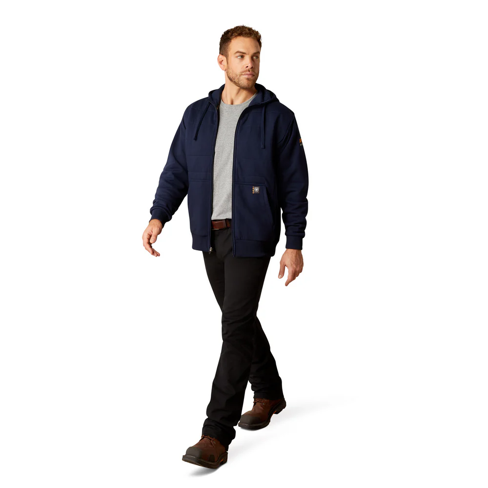 Rebar All-Weather Insulated Full Zip Hoodie - 410-Navy | Ariat 10053058 - Image 5