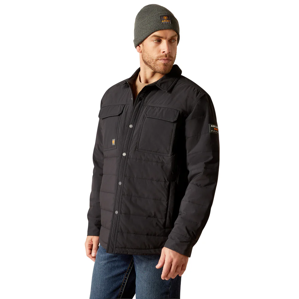 Rebar Cordura Ripstop Insulated Shirt Jacket - 001-Black | Ariat 10052120 - Image 4