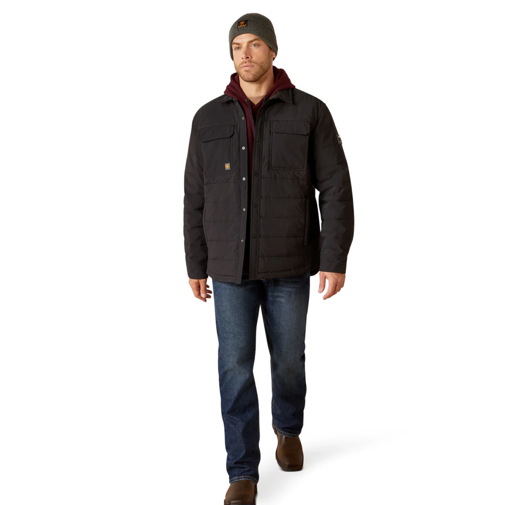 Rebar Cordura Ripstop Insulated Shirt Jacket - 001-Black | Ariat 10052120 - Image 5