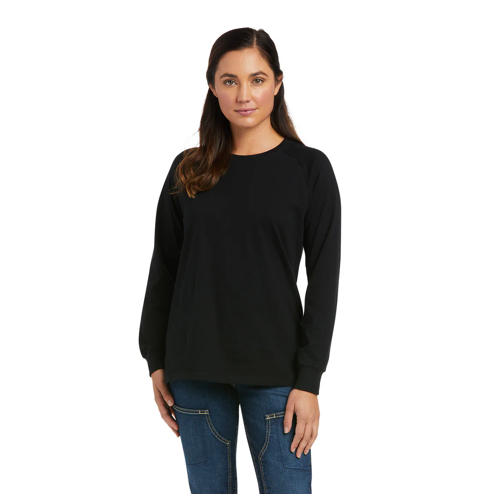 REBAR COTTON-STRONG FLAG LONG-SLEEVE TEE - 001-Black | Ariat 10037703 - Image 2