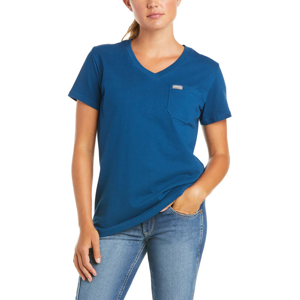 REBAR COTTON STRONG RETRO FLAG SHORT-SLEEVE T-SHIRT - 400-Blue | Ariat 10035405 - Image 2